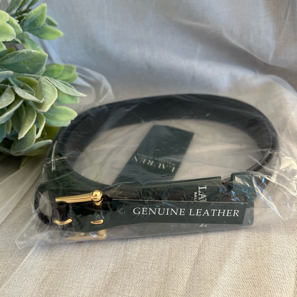 NWT Lauren Ralph Lauren Women’s Genuine Leather Classic Belt in Black - Picture 6 of 7